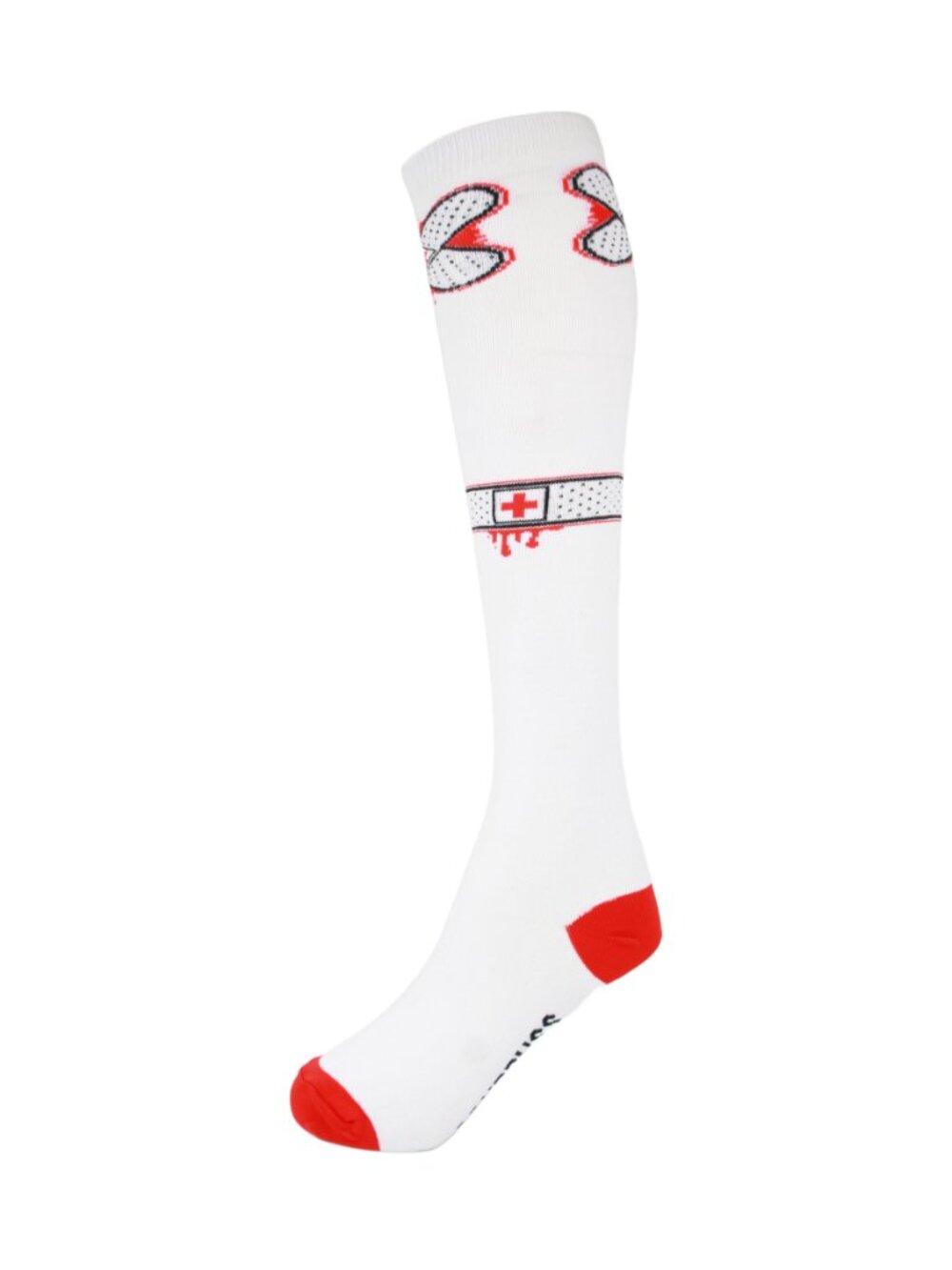 17" Knee High Ouch Socks Bloody Bandages Roller Derby Goth Halloween Skating - Picture 4 of 9